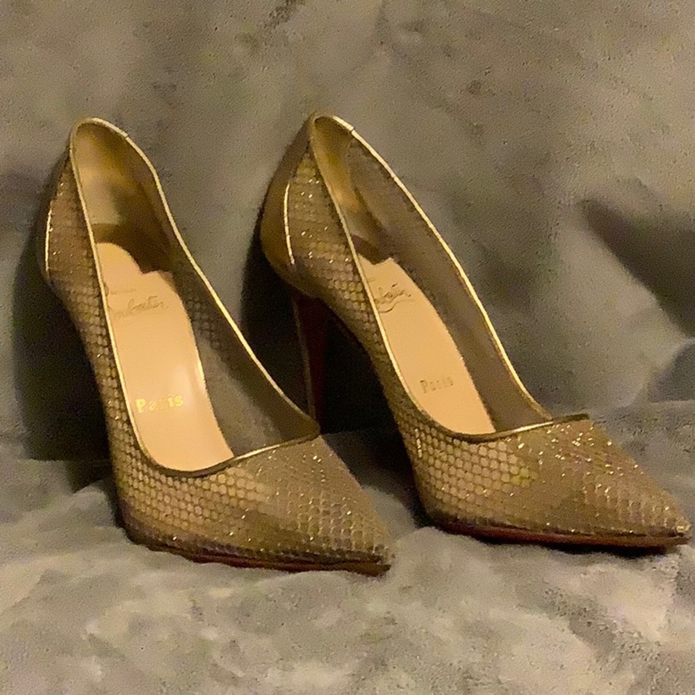 Christian Louboutin Gold Pumps